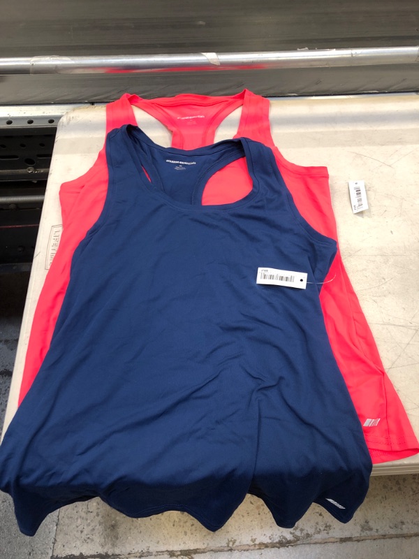 Photo 2 of Amazon Essentials Women's Tech Stretch Racerback Tank Top (Available in Plus Size), Multipacks
SIZE M 