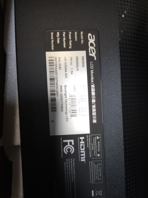 Photo 3 of Acer V227Q 21.5" Full HD LED LCD Monitor - 16:9 - Black