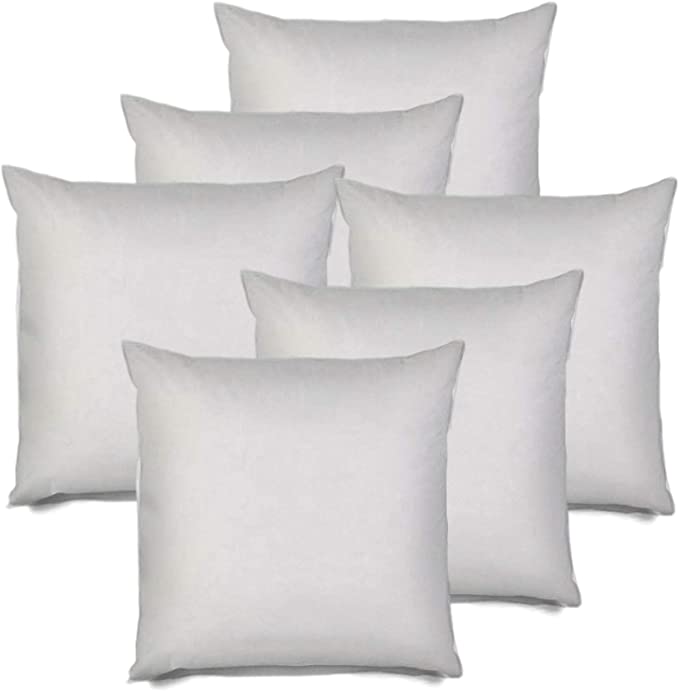 Photo 1 of 6 Pack Pillow Insert 24X24 Hypoallergenic Square Form Sham Stuffer Standard White Polyester Decorative Euro Throw Pillow Inserts