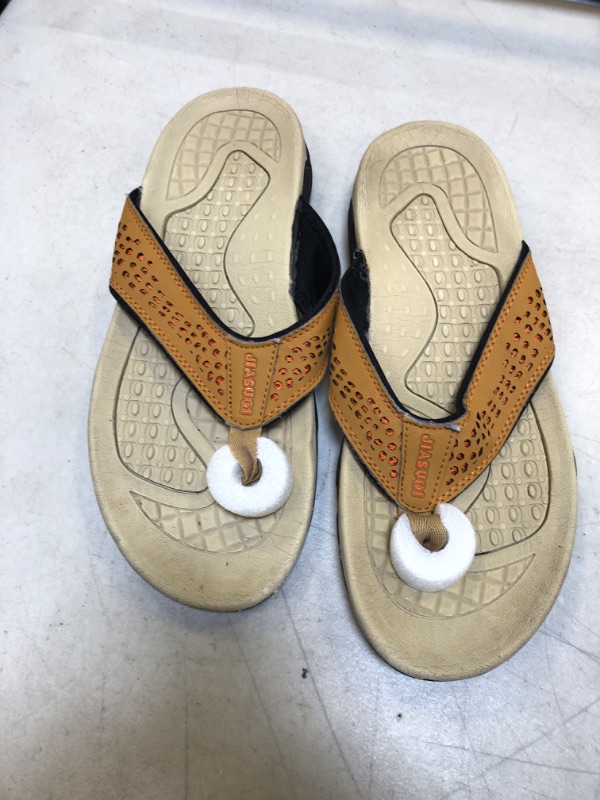 Photo 3 of GUBARUN Mens Sport Flip Flops Comfort Casual Thong Sandals Outdoor 12 Khaki