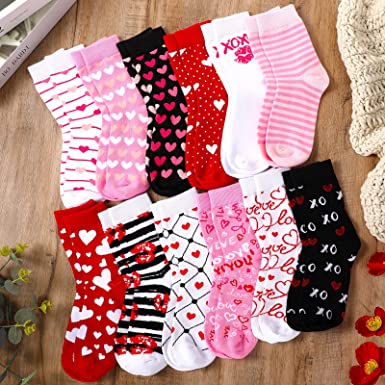 Photo 1 of 24 Pairs Holiday Socks Valentine's Day St. Patrick's Day Easter Print Socks Cute Soft Gift Socks Bulk for Women Men Girls