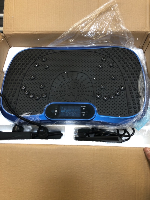 Photo 2 of AXV Vibration Plate Exercise Machine Whole Body Workout Vibrate Fitness Platform Lymphatic Drainage Machine for Weight Loss Shaping Toning Wellness Home Gyms Workout SLIM-BLUE