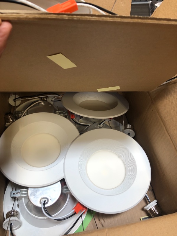 Photo 2 of Sunco Lighting 12 Pack 5/6 Inch LED Can Lights Retrofit Recessed Lighting, Baffle Trim, Dimmable, 4000K Cool White, 13W=75W, 1050 LM, Damp Rated, Replacement Conversion Kit, UL Energy Star