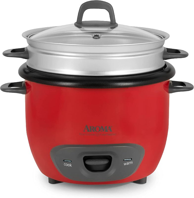 Photo 1 of Aroma Housewares 14-Cup (Cooked) (7-Cup UNCOOKED) Pot Style Rice Cooker and Food Steamer (ARC-747-1NGR) , Red
