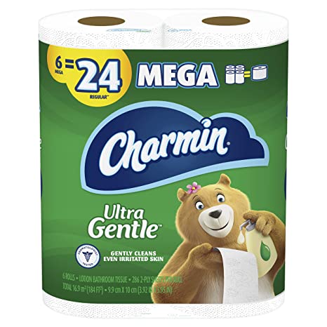 Photo 1 of Charmin Ultra Gentle Toilet Paper, 6 Mega Rolls = 24 Regular Rolls
