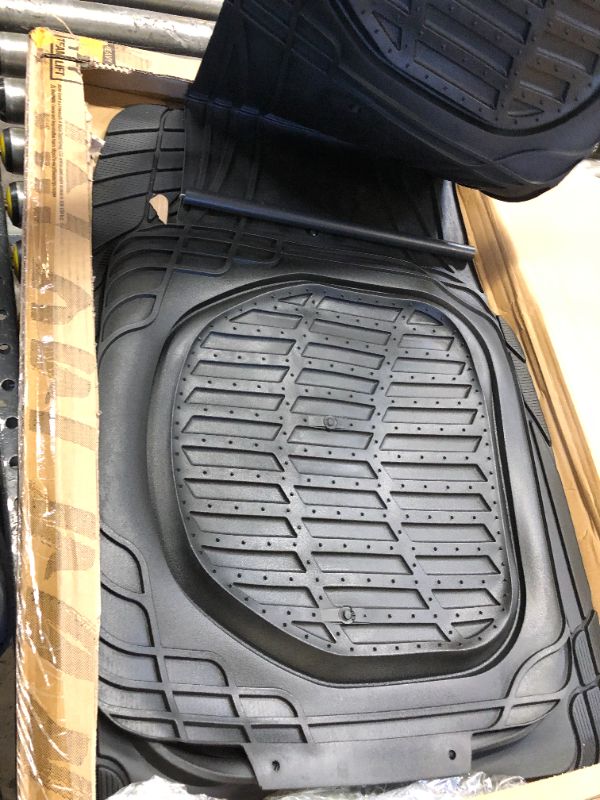 Photo 3 of Motor Trend 923-BK Black FlexTough Contour Liners-Deep Dish Heavy Duty Rubber Floor Mats for Car SUV Truck & Van-All Weather Protection Trim to Fit Most Vehicles
