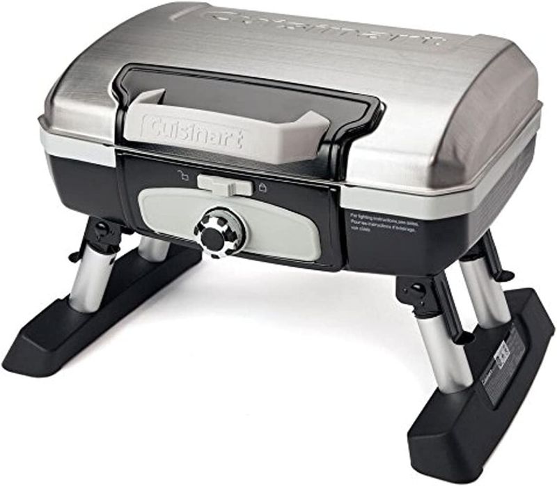 Photo 1 of Cuisinart CGG-180TS Petit Gourmet Portable Tabletop Gas Grill, Stainless Steel
