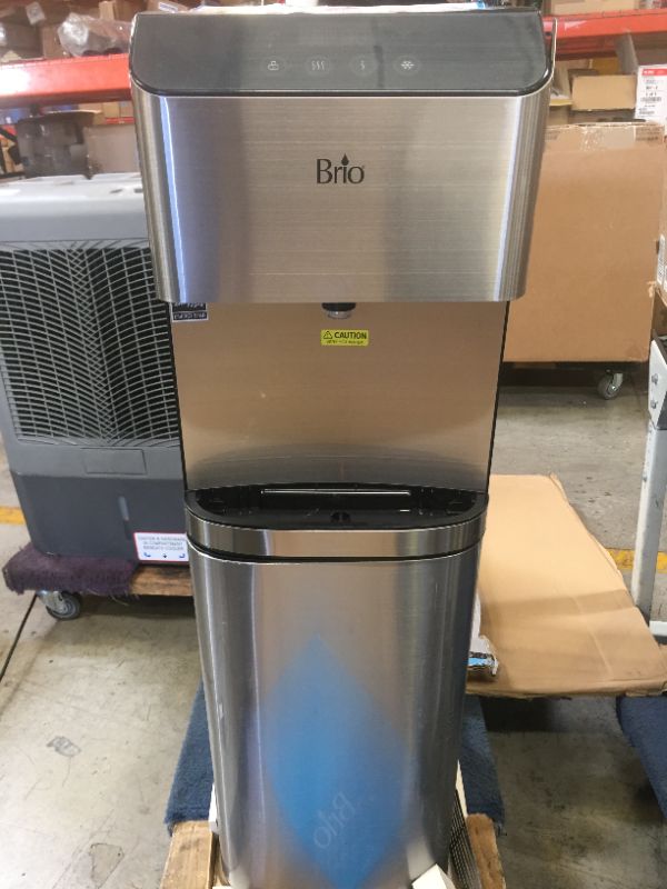 Photo 2 of Brio Moderna Bottom Load Water Cooler Dispenser - Tri-Temp, Adjustable Temperature, Self-Cleaning, Touch Dispense, Child Safety Lock, Holds 3 or 5 Gallon Bottles, Digital Display and LED Light

