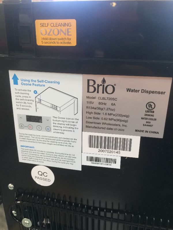 Photo 4 of Brio Moderna Bottom Load Water Cooler Dispenser - Tri-Temp, Adjustable Temperature, Self-Cleaning, Touch Dispense, Child Safety Lock, Holds 3 or 5 Gallon Bottles, Digital Display and LED Light
