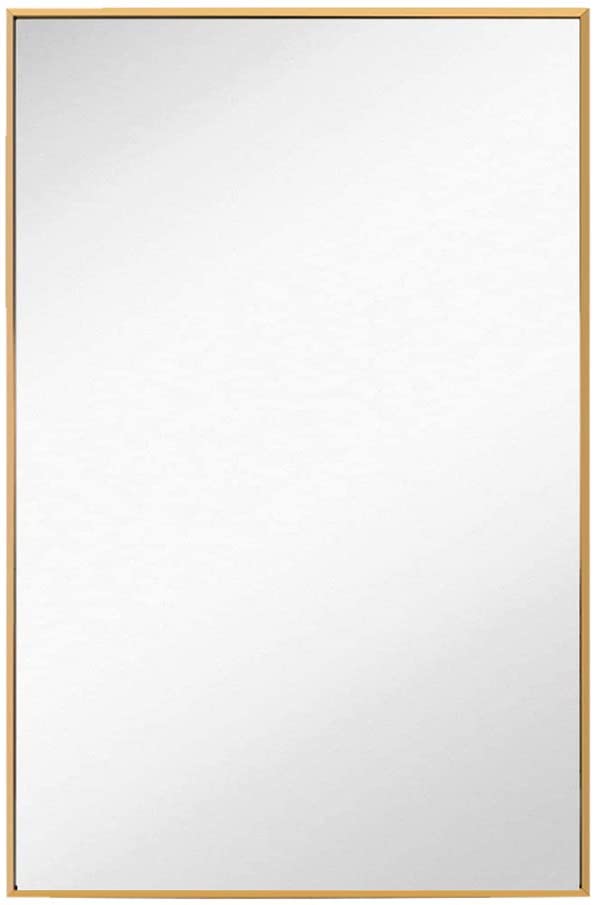 Photo 1 of FANYUSHOW 24"x36" Rectangular Metal Frame Wall Mirror for Bathroom, Corridor ,Entryway ,Gold(Horizontal or Vertical)
