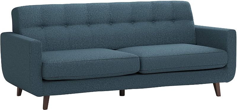 Photo 1 of Amazon Brand – Rivet Sloane Mid-Century Modern Sofa Couch, 79.9"W, Denim Blue
