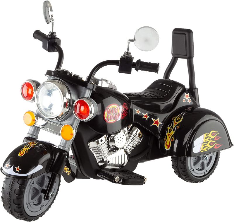 Photo 1 of Kids Motorcycle Ride On Toy – 3-Wheel Chopper with Reverse and Headlights - Battery Powered Motorbike for Kids 3 and Up by Lil’ Rider (Black)
