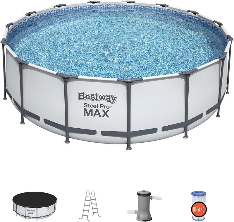 Photo 1 of Bestway 15' x 48" Steel Pro Max Above Ground Pool Set
