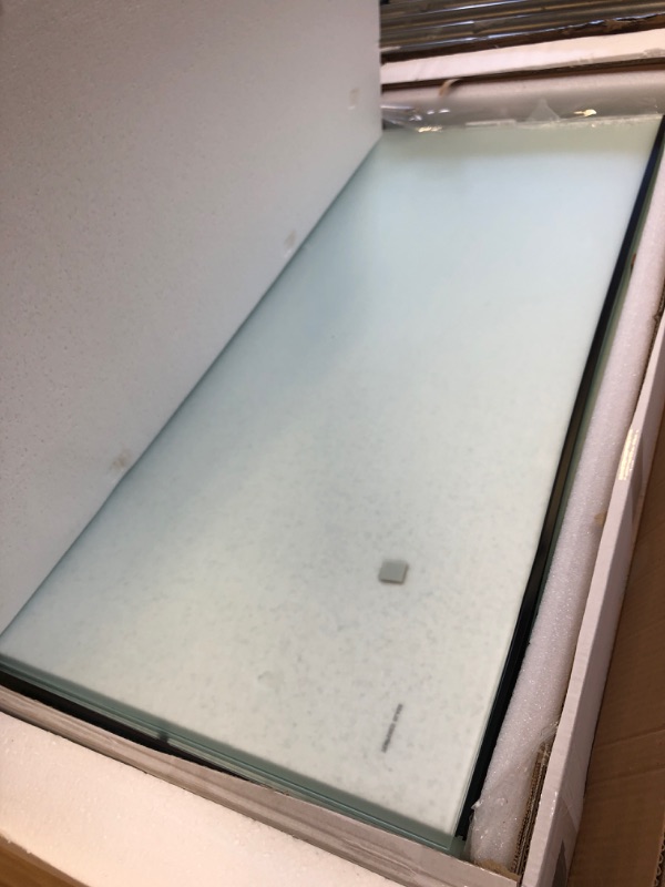 Photo 1 of BARNSMITH 36in x84in Frosted Glass Barn Door Sliding Aluminum Panel Heavy Duty DIY Tempered Frosted Glass Barn Door Slab Assemble Required (Sliding Hardware not Included)
