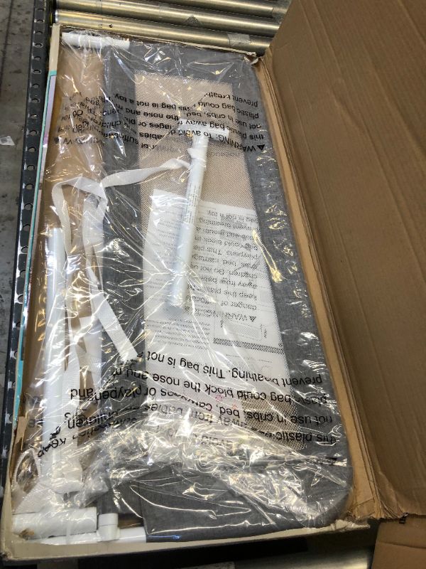 Photo 1 of Dream On Me Adjustable Mesh Bed Rail, Two Height Levels, No Assembly required, Compatible with Adult Twin Size Beds, Equipped with Guard Gap, Durable Nylon Fabric Mesh. Box Packaging Damaged, Item is New