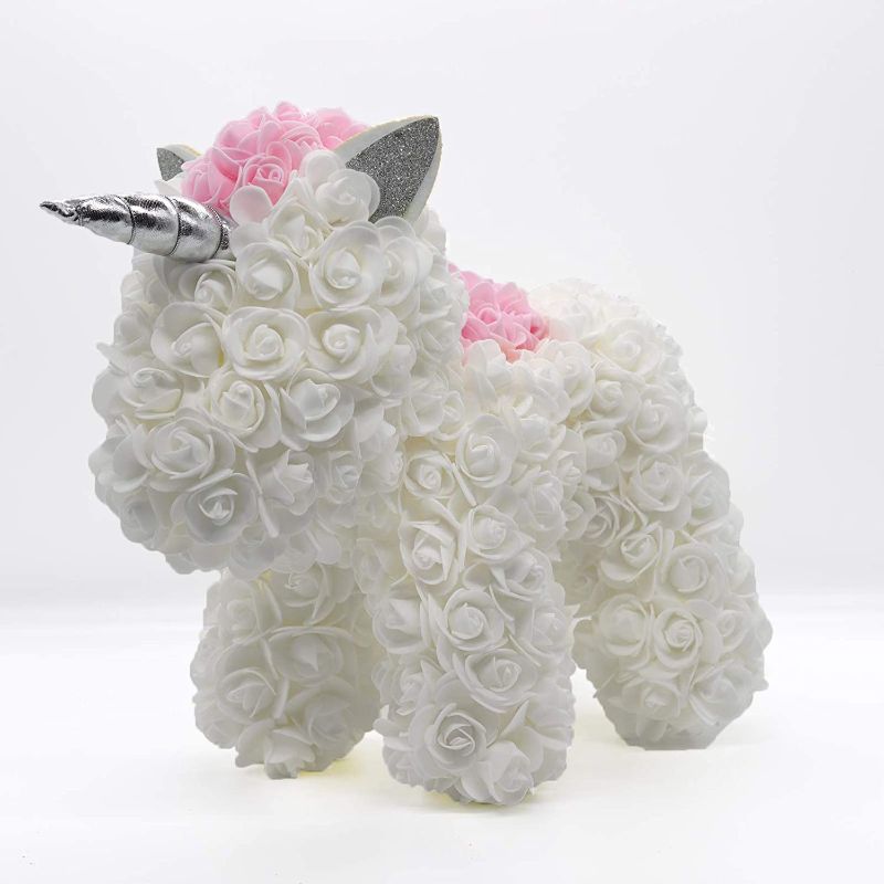 Photo 1 of SEZN Rose Un-icorn Artificial Flower Artificial Rose Un-icorn Hand Made Rose Un-icorn Gift Un-icorn Birthday Decorations(White)
