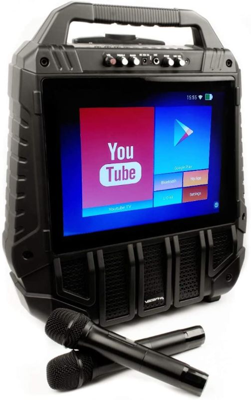 Photo 1 of WiFiOke -Rechargeable 14” Touchscreen Wifi Streaming All-In-One Karaoke Machine with 2 Professional Wireless Microphones
