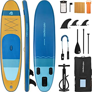 Photo 1 of Retrospec Weekender 10' Inflatable Stand Up Paddleboard ISUP Bundle with Carrying Case, 3 Piece Adjustable Aluminum Paddle, 3 Removable Fins, Pump, and Cell Phone Case