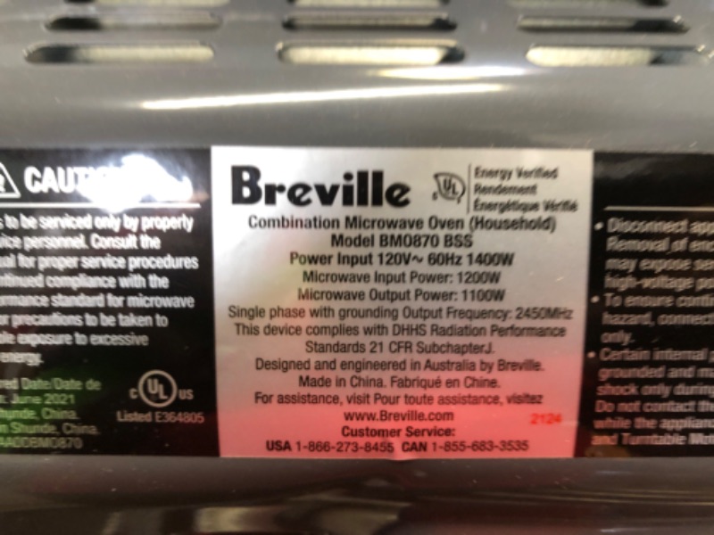 Photo 1 of Breville BMO870BSS1BUC1 Combi Wave 3 in 1, Brushed Stainless Steel
