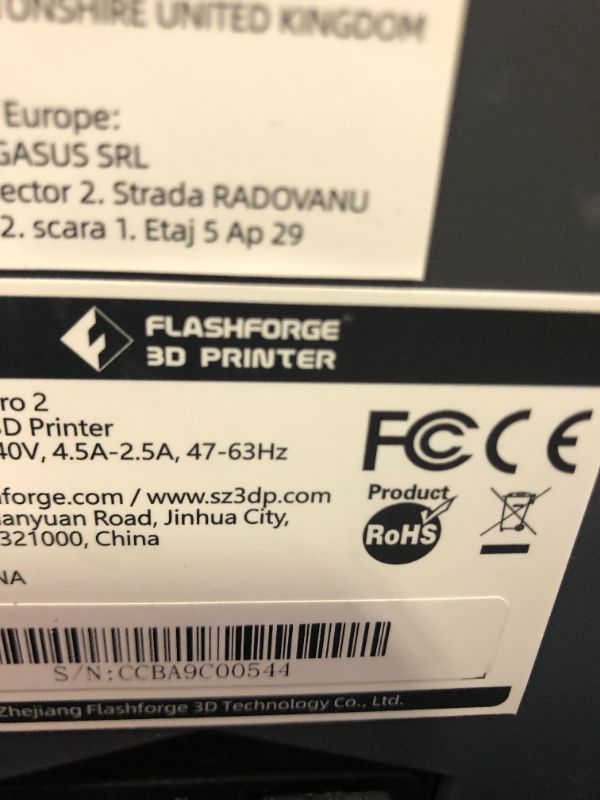 Photo 22 of FLASHGFORGE 3D PRINTER CREATOR PRO 2 ---SOLD BY PARTS