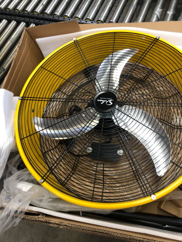 Photo 4 of Simple Deluxe HIFANXDRUM24 24 Inch Heavy Duty Metal Industrial Drum Fan, 3 Speed Air Circulation for Warehouse, Greenhouse, Workshop, Patio, Factory and Basement - High Velocity , Yellow--MISSING SOME HARDWARE---
