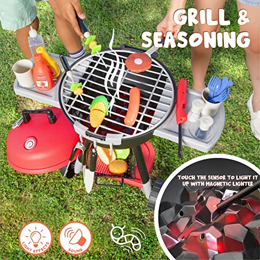 Photo 1 of  34 PCS Cooking Toy Set, Kitchen Toy Set, Toy BBQ Grill Set, Little Chef Play, Kids Grill Playset Interactive BBQ Toy Set for Kids