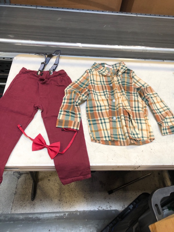 Photo 1 of Moyikiss Studio Toddler Dress Suit Baby Boys Gentleman Clothes Sets Bow Ties Shirts + Suspenders Pants Outfits SIZE 120