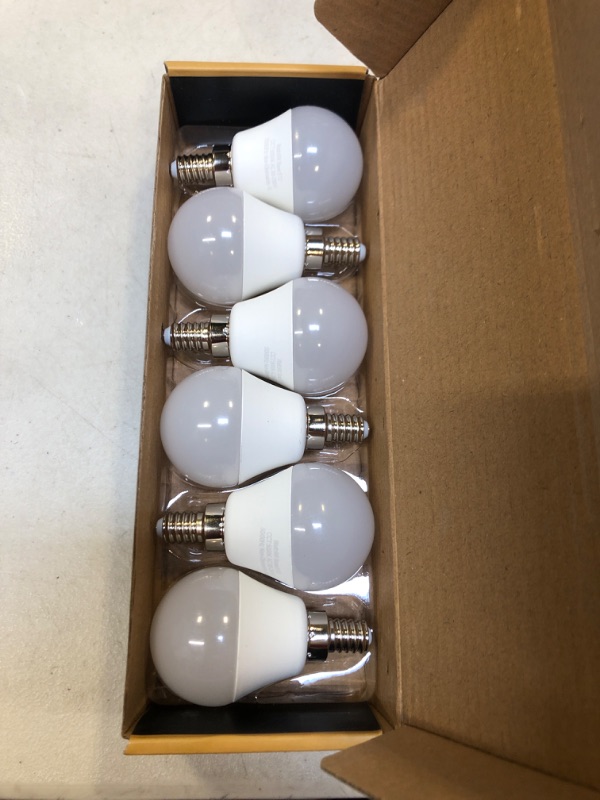 Photo 2 of 6 watt(60w Equivalent) Hansang LED Bulbs Light E12 Screw Base Candelabra Round Bulb 600 Lumen,High CRI,Daylight 5000K,G14 Decorative Bulb Non dimmable for Ceiling Fan 120V Pack of 6 (Daylight 5000K) Daylight 5000K 6 Count (Pack of 1)