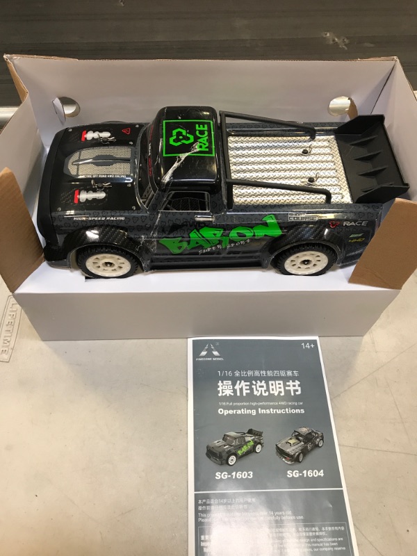 Photo 3 of Supdex High Speed RC Drifting Car, 1:16 20MPH Remote Control Car for Drift and Race, ESP 2.4Ghz Proportional Throttle & Steering Control 4WD Racing Trucks with Led Lights for Adults and Kids