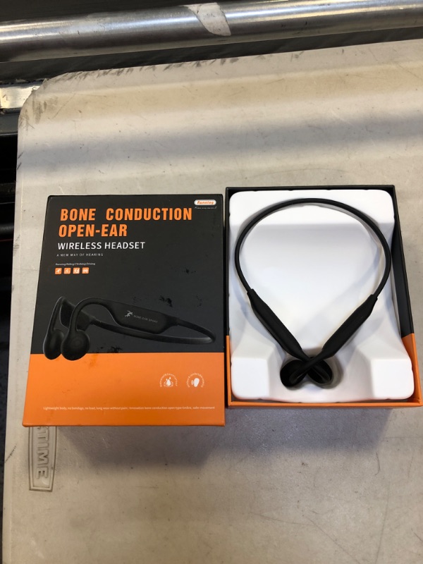 Photo 2 of ZRUHIG Bone Conduction Headphones, Open Ear Bluetooth Headphones-Built in Mic Wireless Bluetooth 5.2 Sport Headset IP67 Sweat Resistant for Running,Bicycling,Hiking,Driving,Workouts… (UNABLE TO TEST) (MISSING ITEMS)