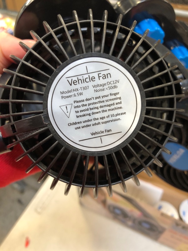 Photo 4 of Yerloa Car Fan 12V Electric Car Seat Fan Portable Fan for Car Dual Head 360 Degree Rotatable Car Cooling Air Fan Automobile Dashboard Fans with Cigarette Lighter Plug for Vehicle Truck Van SUV RV Boat 307B (UNABLE TO TEST)