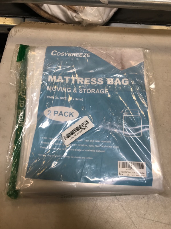 Photo 1 of [2-Pack] Mattress Bag for Moving, Mattress Storage Bag, 4 Mil Twin XL Size, Super Thick - Heavy Duty, Protecting Mattress Long-Term Storage and Disposal - 54 x 96 Inch
