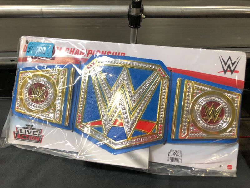 Photo 2 of WWE Championship Title Featuring Authentic Styling, Metallic Medallions, Leather-Like Belt & Adjustable Feature That Fits Waists of Kids 8 and Up
