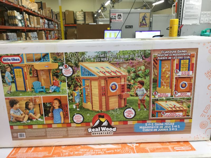 Photo 2 of Little Tikes Real Wood Adventures 5-in-1 Game House, Outdoor Wood Game Playhouse for All Kids, Boys and Girls Ages 3+
