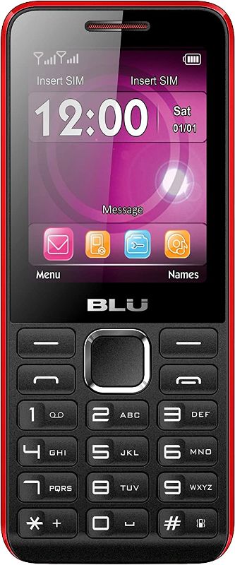 Photo 1 of BLU Tank II T193 Unlocked GSM Dual-SIM Cell Phone w/ Camera and 1900 mAh Big Battery - Unlocked Cell Phones - Retail Packaging - Black Red
