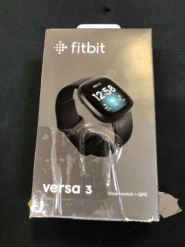 Photo 4 of Fitbit Versa 3 Health & Fitness Smartwatch with GPS, 24/7 Heart Rate, Alexa Built-in, 6+ Days Battery, Black/Black, One Size (S & L Bands Included)
