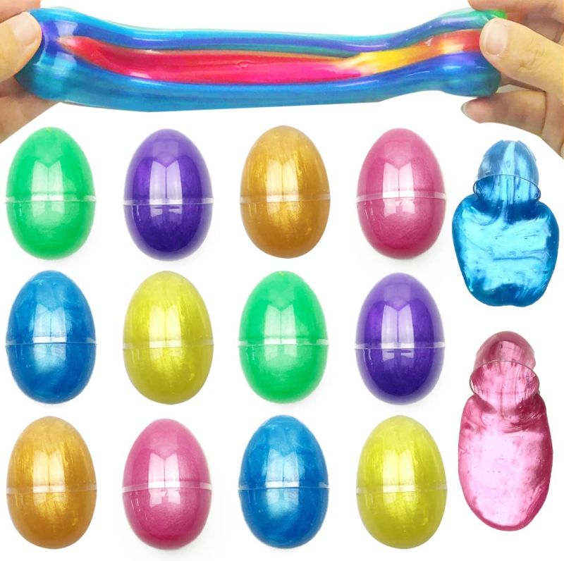 Photo 1 of Jofan 12 Pack Slime Eggs Toys Easter Eggs for Kids Girls Boys Easter Basket Stuffers Gifts Party Favors
