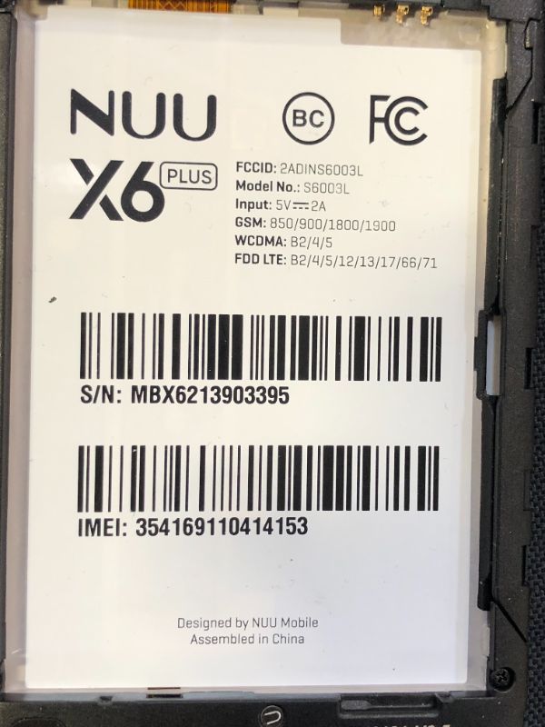 Photo 4 of NUU X6 Plus | Verizon, AT&T and T-Mobile | 4G LTE Unlocked Android 10 Smartphone | 32GB + 3GB RAM | 6.1" HD+ Display | 13 + 5 MP Camera | 3120 mAh Battery
