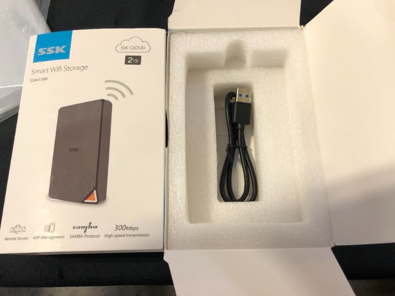 Photo 3 of SSK 2TB Portable NAS External Wireless Hard Drive with Own Wi-Fi Hotspot, Personal Cloud Smart Storage Support Auto-Backup, Phone/Tablet PC/Laptop Wireless Remote Access
