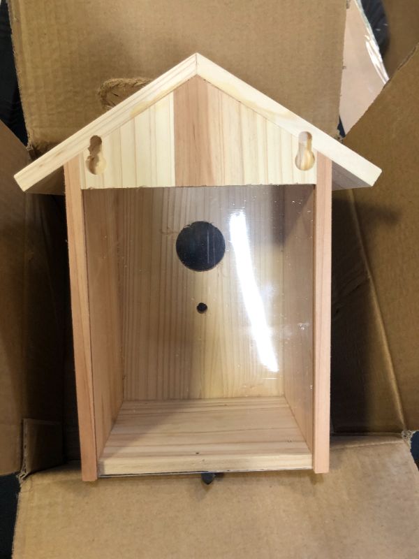 Photo 1 of 9" X 6" WOOD BIRD FEEDER HOUSE