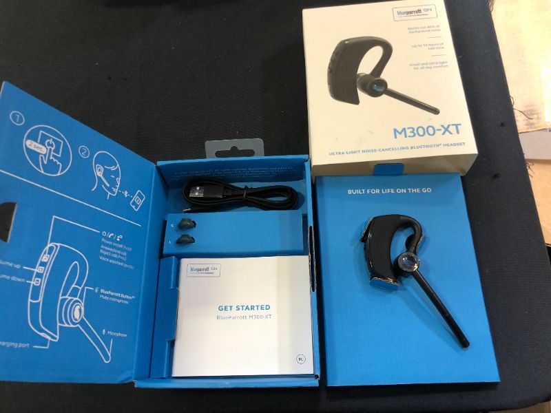 Photo 2 of BlueParrott M300-XT Noise Cancelling Hands-free Mono Bluetooth Headset for Mobile Phones with up to 14 Hours of Talk Time for On-The-Go Mobile Professionals & Drivers
