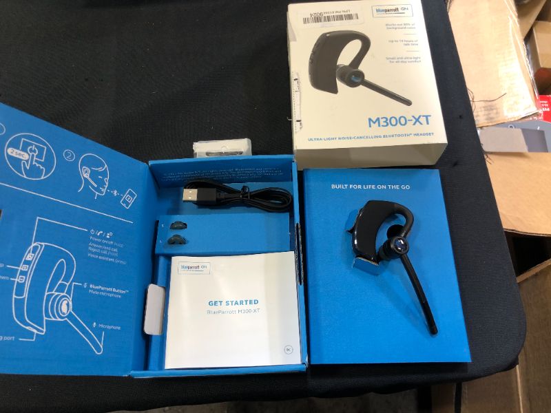 Photo 2 of BlueParrott M300-XT Noise Cancelling Hands-free Mono Bluetooth Headset for Mobile Phones with up to 14 Hours of Talk Time for On-The-Go Mobile Professionals & Drivers
