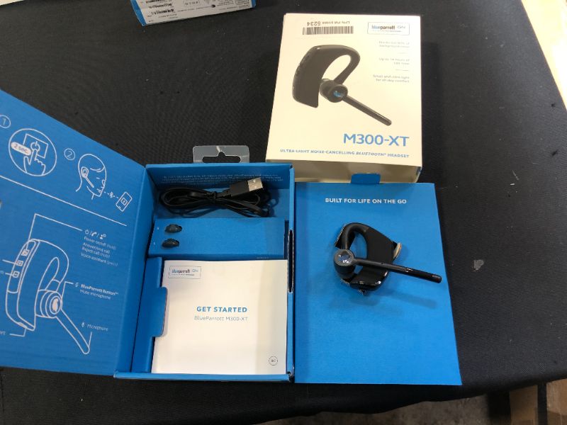 Photo 2 of BlueParrott M300-XT Noise Cancelling Hands-free Mono Bluetooth Headset for Mobile Phones with up to 14 Hours of Talk Time for On-The-Go Mobile Professionals & Drivers
