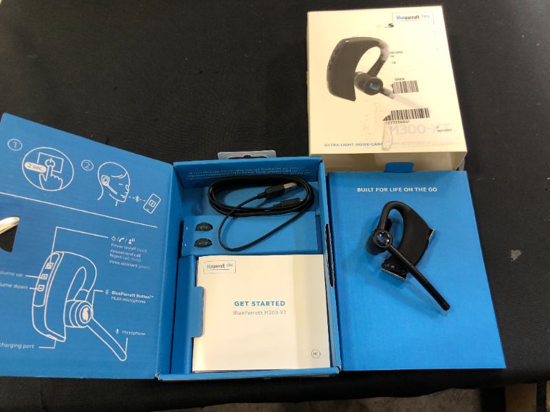 Photo 2 of BlueParrott M300-XT Noise Cancelling Hands-free Mono Bluetooth Headset for Mobile Phones with up to 14 Hours of Talk Time for On-The-Go Mobile Professionals & Drivers
