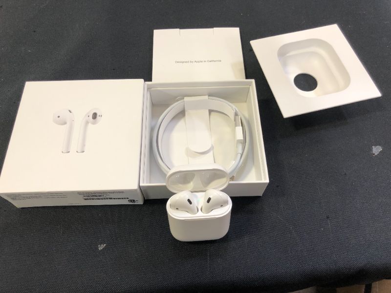 Photo 2 of Apple AirPods (2nd Generation) MV7N2AM/a with Charging Case - Stereo - Wireless - Bluetooth - Earbud - Binaural - in-ear
