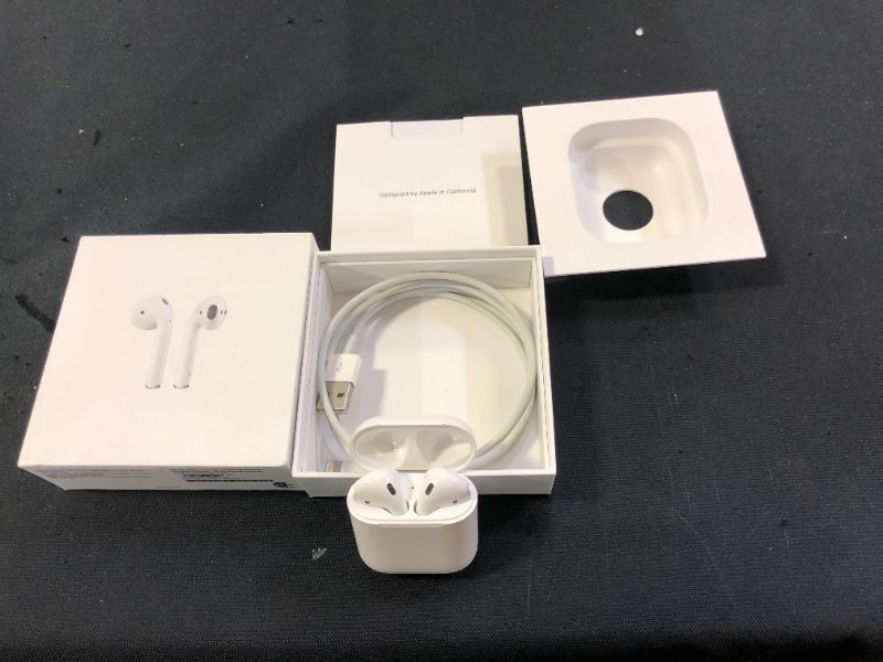 Photo 2 of Apple AirPods (2nd Generation) MV7N2AM/a with Charging Case - Stereo - Wireless - Bluetooth - Earbud - Binaural - in-ear
