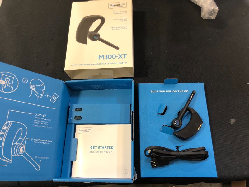 Photo 2 of BlueParrott M300-XT Noise Cancelling Hands-free Mono Bluetooth Headset for Mobile Phones with up to 14 Hours of Talk Time for On-The-Go Mobile Professionals & Drivers
