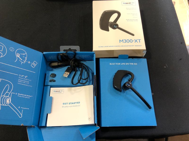 Photo 2 of BlueParrott M300-XT Noise Cancelling Hands-free Mono Bluetooth Headset for Mobile Phones with up to 14 Hours of Talk Time for On-The-Go Mobile Professionals & Drivers
