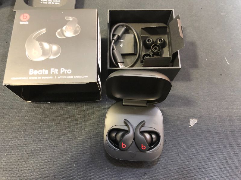 Photo 2 of Beats Fit Pro – True Wireless Noise Cancelling Earbuds – Apple H1 Headphone Chip, Compatible with Apple & Android, Class 1 Bluetooth®, Built-in Microphone, 6 Hours of Listening Time – Black
