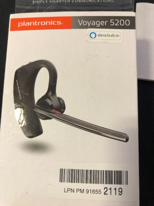 Photo 3 of Poly Voyager 5200 Bluetooth Headset (Plantronics) - Single-Ear (Mono) Bluetooth Earpiece with Noise Canceling Mic - Cell/Mobile Phone Headset
